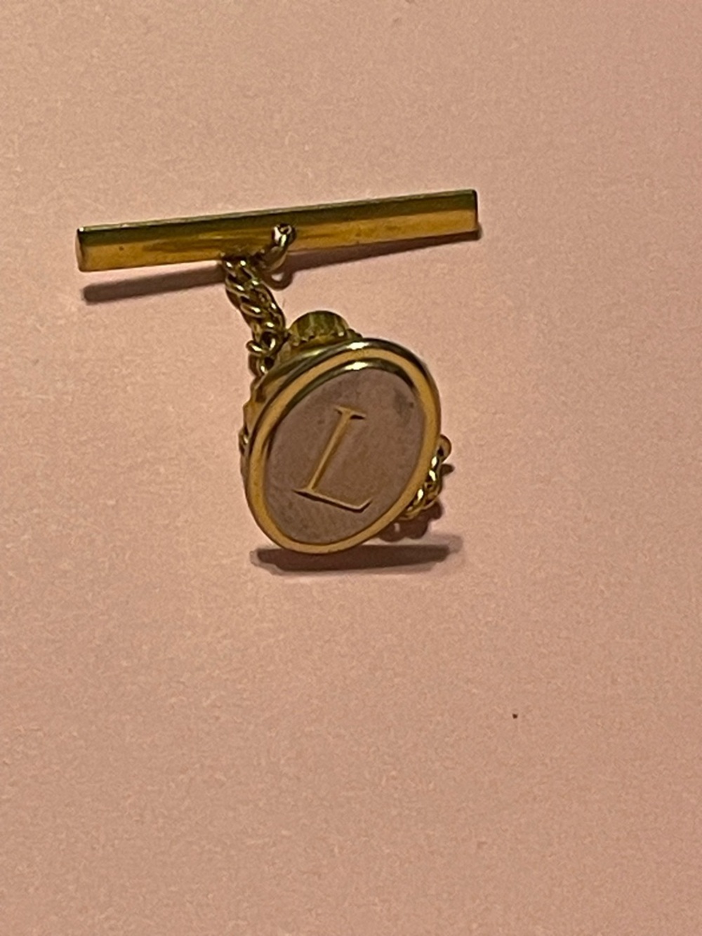 Vintage Two Tone Initial S Men’s Tie Clip #7035